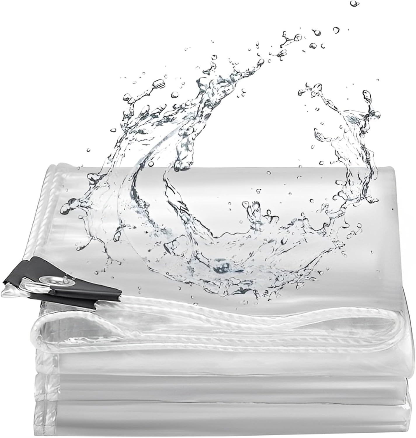 Transparente Pvc-plane Mit Ösen - Wasserdicht - Anhängernetz - Feinmaschig - Reißfeste Vinylplane - 320 G - Verstärkte Außenkanten (transparent, 2 X 4 M)