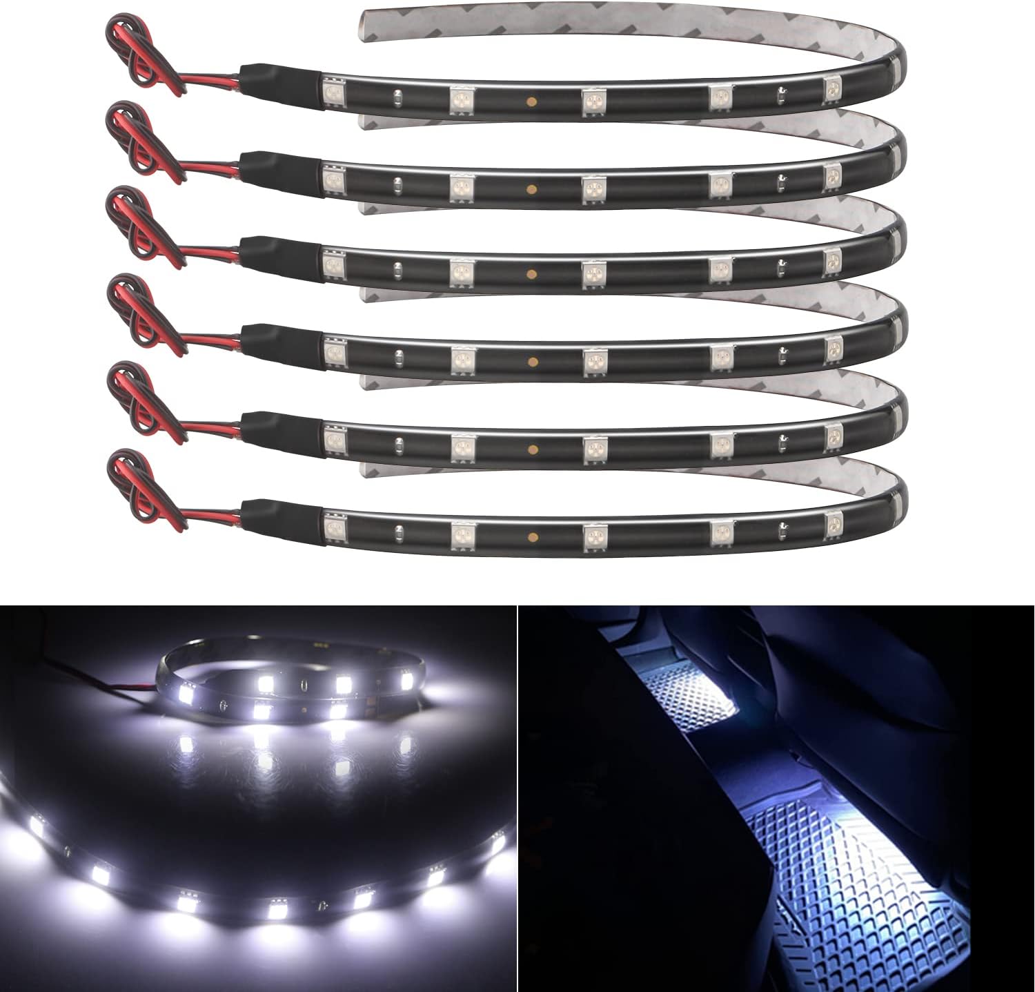 Weiße, Flexible, Wasserdichte Led-innenraumleiste Für Autos Und Motorräder, 12 V, 5050-12smd, 30 Cm, 6 Stück