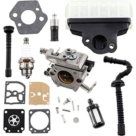 Kit De Réparation Carburateur Pour Tronçonneuse 021 023 025 Remplace Walbro Wt-215 Et Zama C1q-s11e Inclus Filtre À Air Et Joints