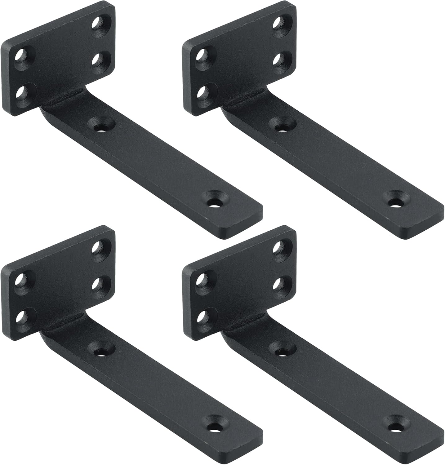 4-teiliges Set Schwebender Wandregalhalterungen, Vielseitig Einsetzbar, Robust Und Praktisch, 15 X 4 X 6,5 Cm, Schwarz