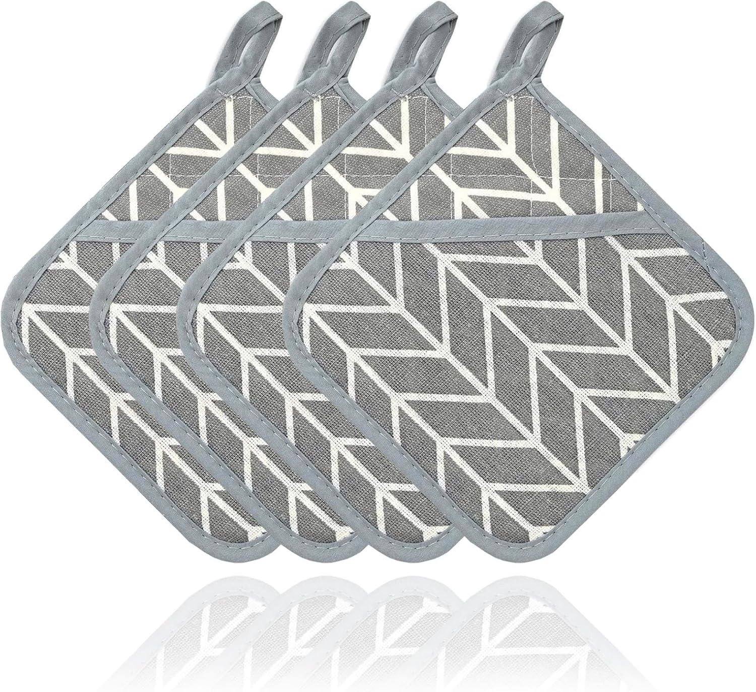 Ofenhandschuhe, Hitzebeständig, Schützen Vor Hohen Temperaturen, Ofenhandschuhe Zum Backen (grau - 16x16cm 4er-pack)
