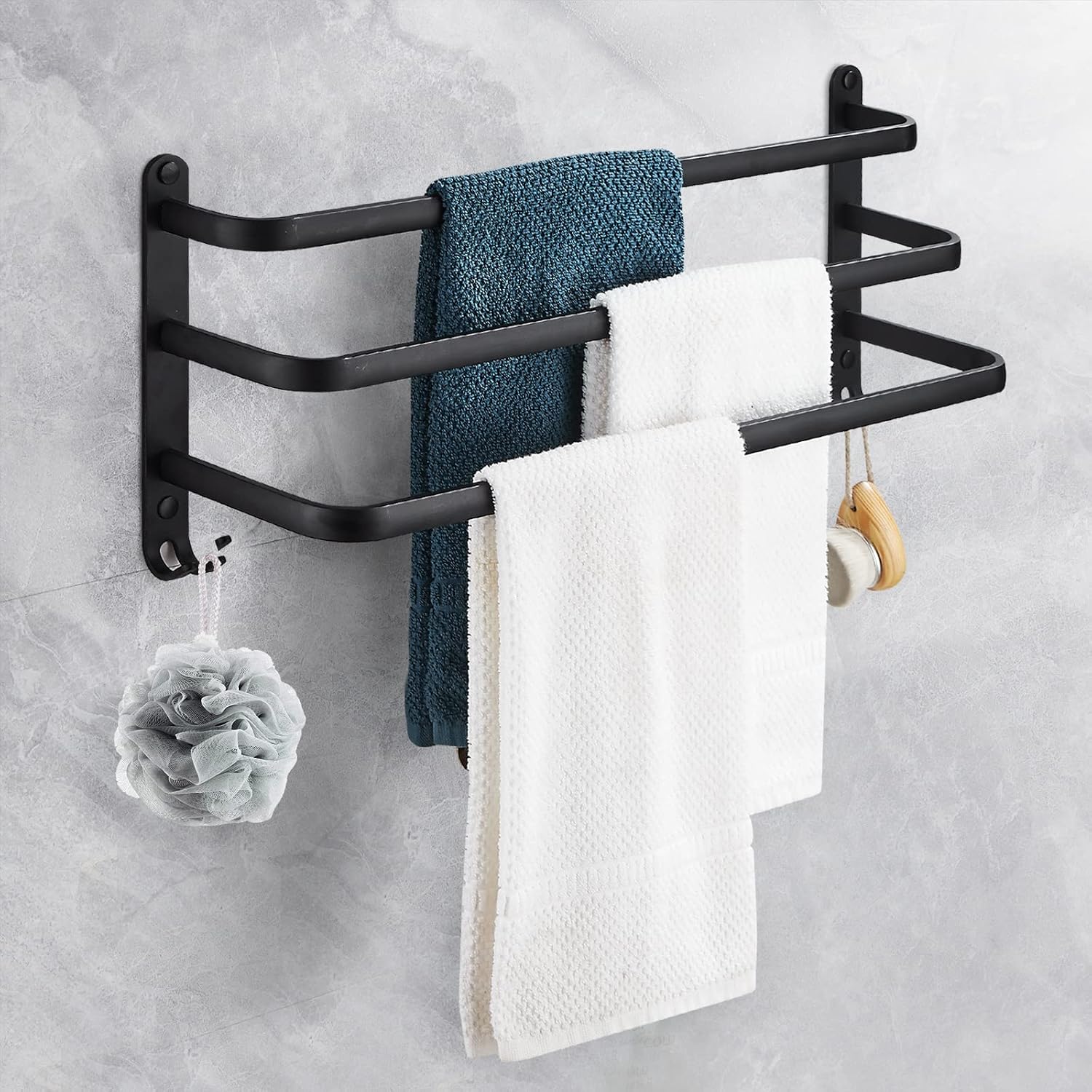 50 Cm, 3-stöckiger Handtuchhalter Mit Haken, Wasserdicht – Für Badezimmer, Küche, Gäste-wc