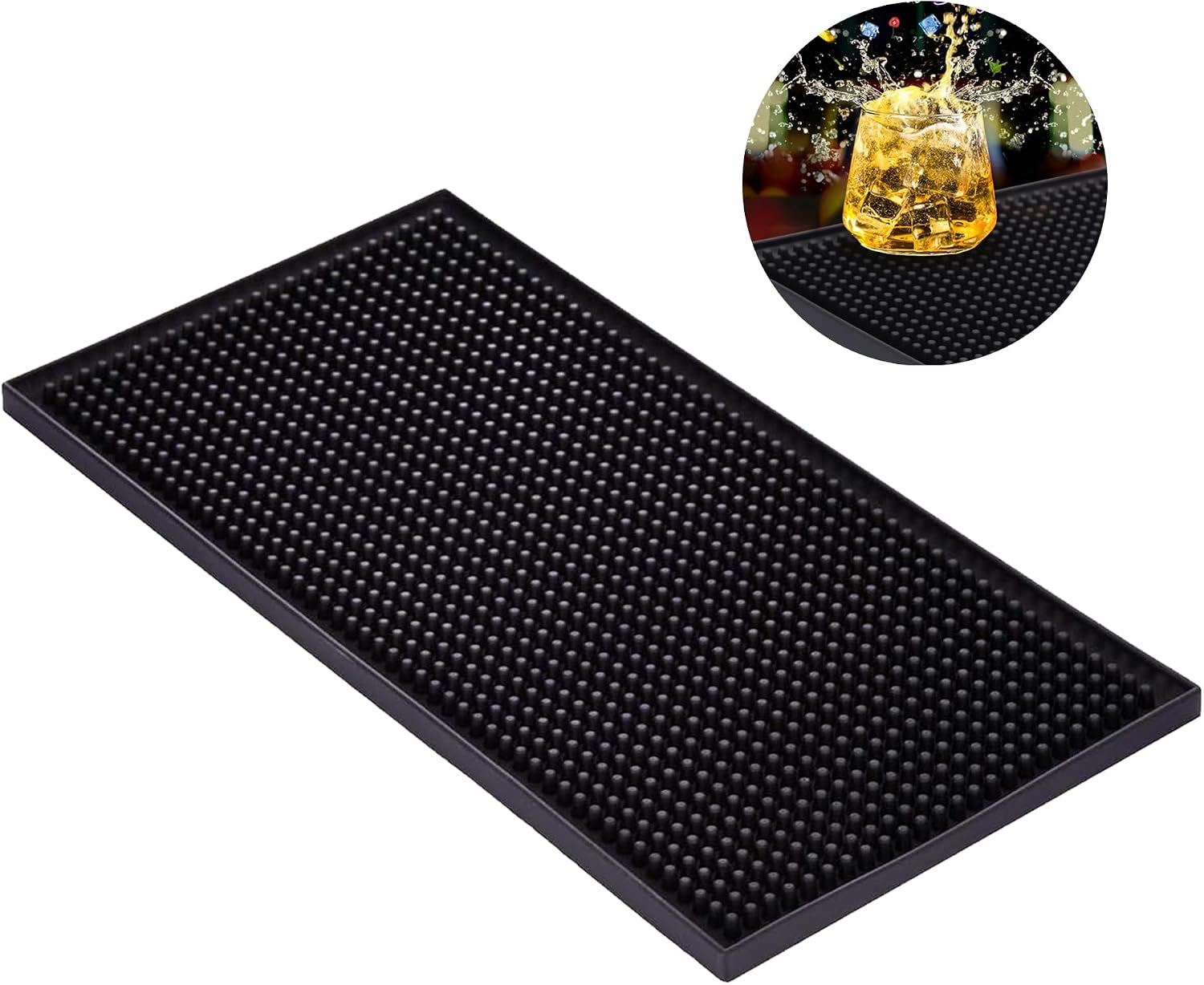 Pvc-barmatte – 30 X 15 Cm – Schnelltrocknend – Ideal Für Bars, Küchen, Cafés, Restaurants Und Theken – Schwarz