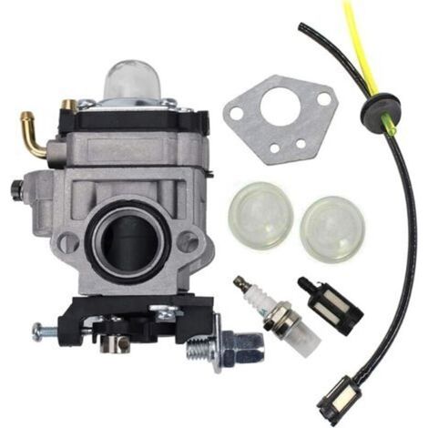 Carburateur Pour Débroussailleuse 52cc 49cc 43cc 40cc Deux-temps Moteur De Débroussailleuse Carburateur, Kit Carbu Avec Joint, Tuyau, Bougie D'Allumage Et Filtre À Essence