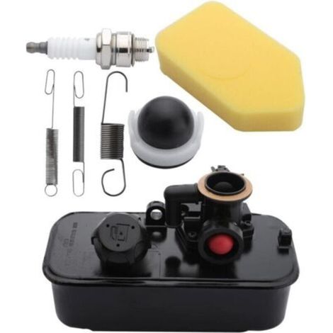 Carburateur Et Réservoir Pour Briggs And Stratton Avec Bougies, Ressorts, Filtre À Air, Poire D'Amorç795469 794147 498809 795477 494406