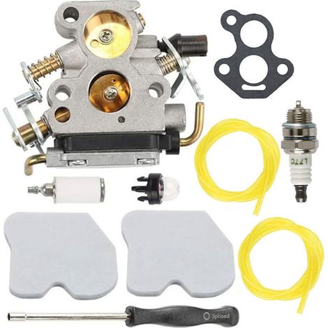Kinzon Kit Carburateur Husqvarna 235, 236e, 240e Pour Trononneuse Zama C1t-w33, Cs2234, Gz380, Comprend Des Joints, Des Bougies D'Allumage, Des Conduites De Carburant Et D'Autres Accessoires.