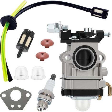E-rfsey Carburateur Pour Moteur De Débroussailleuse 52cc 49cc 43cc, Kit Carbu Avec Joint, Tuyau, Bougie D'Allumage Et Filtre À Essence