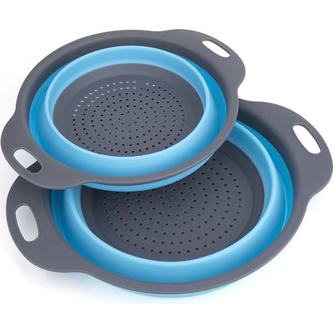 Pliable Silicone, Diealles Pliable Passoire Pliante Cuisine Fruit Basket Panier De Filtre Collapsible Colander Set Pour La Cuisine Usage Domestique (bleu),
