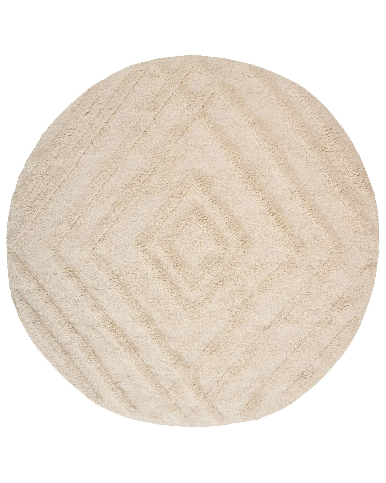 Kinderteppich Turtuk Hellbeige Ø 160 Cm Baumwolle