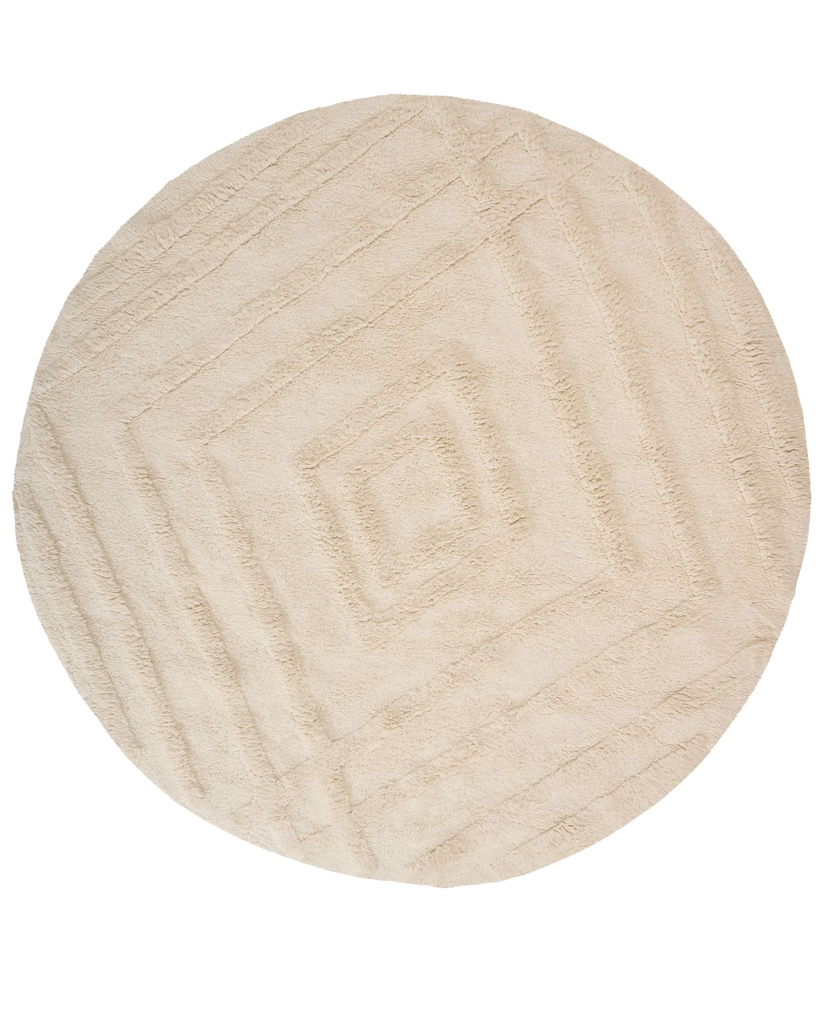 Kinderteppich Turtuk Hellbeige Ø 120 Cm Baumwolle