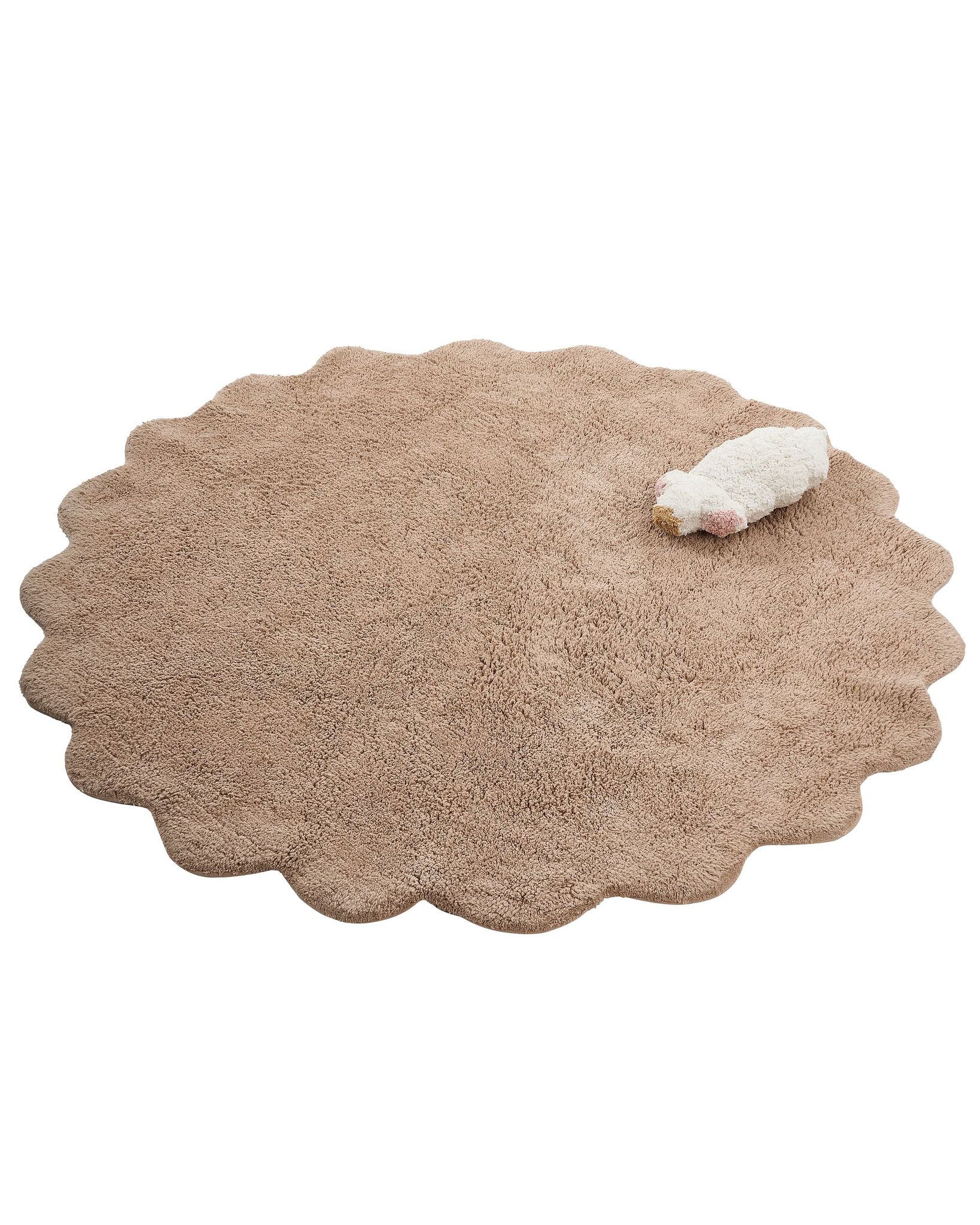 Kinderteppich Anegundi Hellbraun Ø 120 Cm Baumwolle Mit Kissen