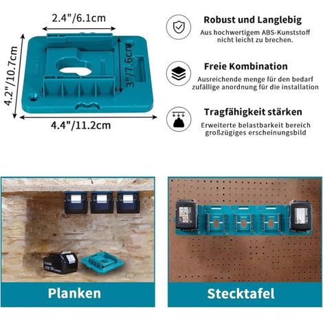 Snq – 5er-pack Makita 18v Akkuhalter – Wandmontage Aus Abs-kunststoff – Kompatibel Mit Bl1860, Bl1850, Bl1840 Und Bl1830 – 10 Schrauben Im Lieferumfang Enthalten