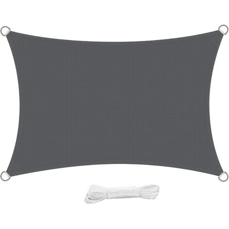 Swift Rechteckiges Sonnensegel 4x6 Meter, Atmungsaktives Und Uv-beständiges Hdpe, Für Garten, Terrasse Und Balkon, Anthrazit