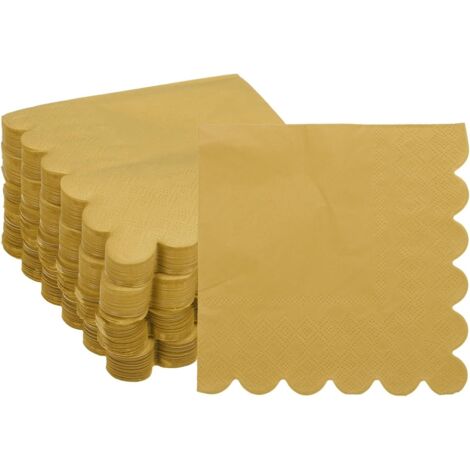 Cocktailservietten, 100er-packung, Goldfarben, 2-lagig, Quadratisch, Einwegservietten, 25 X 25 Cm, Papierservietten Für Dinner, Hochzeit, Bar, Geburtstagsfeier Und Den Täglichen Gebrauch