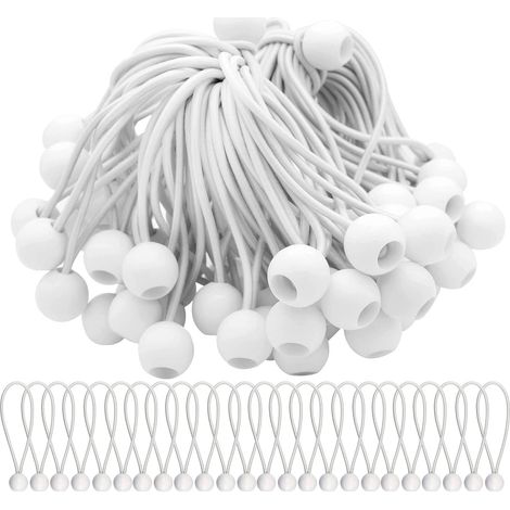 Beijiyi – Packung Mit 75 Elastischen Bungee-seilen, 150 Mm – 300 Mm Dehnungslänge – 2 Cm Kugeln Für Planen, Zelte Und Banner