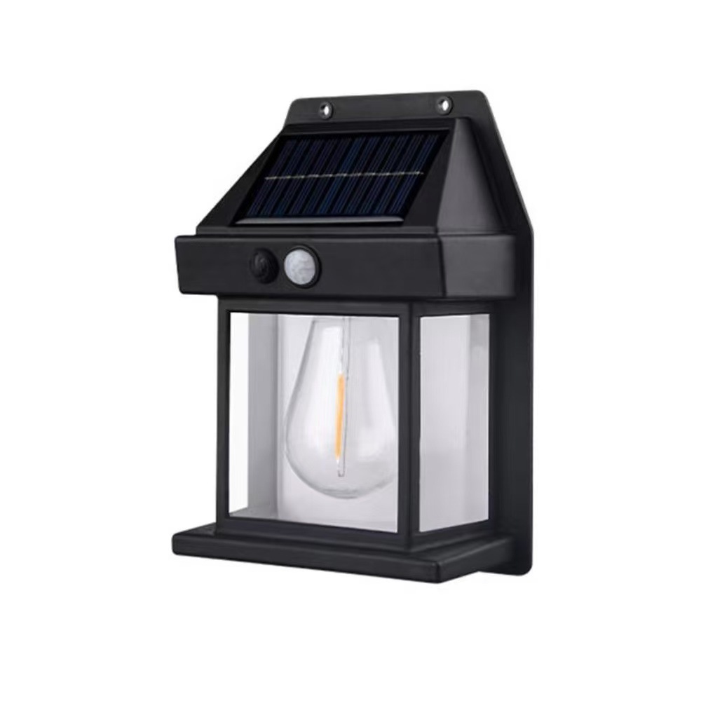 Solarbetriebene Wolframfaden-wandleuchte, Gartenleuchte Mit Bewegungsmelder, Retro-led-wolframfadenlampe, Wasserdichte Straßenleuchte Mit Automatischem Schalter.
