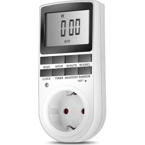 Programmierbarer Digitalstecker – Wöchentlicher Digitaltimer, Lcd-bildschirm, Energiesparmodus (1 Stück)