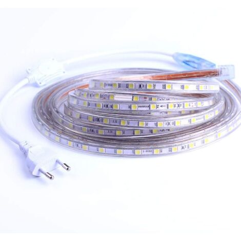 Led-streifen, Led-band, 220-v-beleuchtungsstreifen, 5050 Ip65 Wasserdichter Led-streifen, Kaltweiß (5 M)