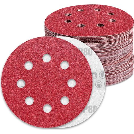 Beijiyi – 125-mm-schleifscheibe, Körnung 80 – Packung Mit 90 Perforierten Scheiben – Für Exzenterschleifer – Langlebiges Aluminiumoxid