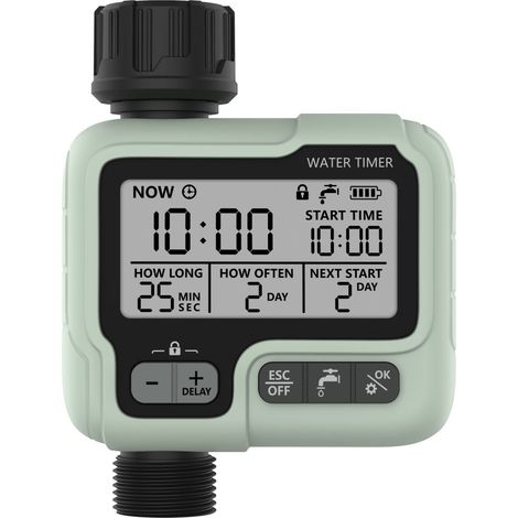 Beijiyi – Ipx5 Automatischer Bewässerungstimer – Bewässerungstimer Mit Lcd-bildschirm – Werkzeuglose Installation – Manueller Modus Und Regenverzögerungsmodus