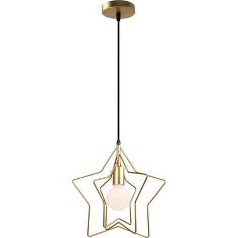 Stoex – Kronleuchter Mit Goldenem Metallschirm, 32 X 32 Cm – Kreative Industriebeleuchtung – 100 Cm Langes, Verstellbares Kabel – E27-leuchtmittel Empfohlen