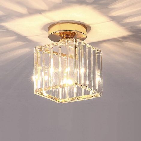 Stoex – Kristall- Und Metall-kronleuchter – Glasschirm – E27 – 14 Cm X 17 Cm – Nordisches Golddesign Für Wohnzimmer, Schlafzimmer, Küche, Badezimmer