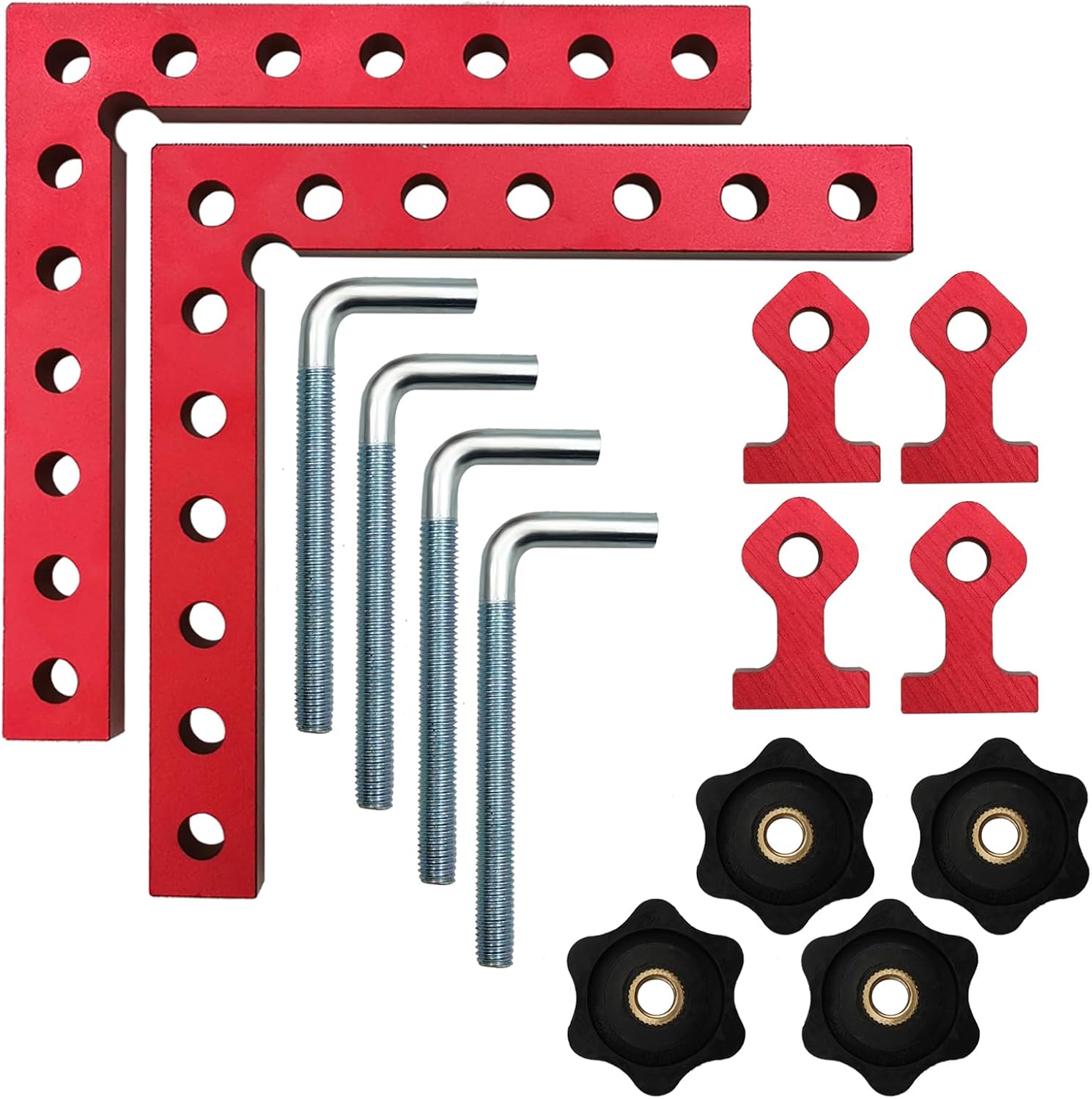 Set Aus 2 X 90°-winkeln Aus Aluminiumlegierung, Je 14 X 14 Cm – Positionierhilfe Für Holzbearbeitung, Möbelbau Und Rahmenbau – Ideal Für Profis Und Heimwerker