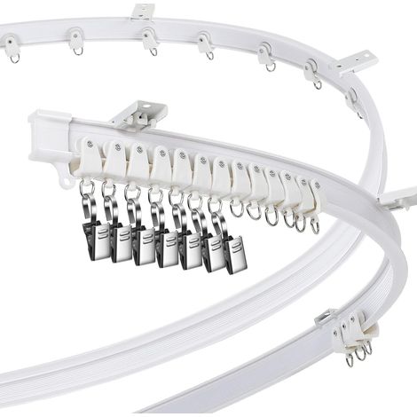 Gebogene Gardinenschiene Für Gardinenstangen, Erkerfenster Und Raumteiler, Flexibel (weiß, 2 M/6,6 Ft)