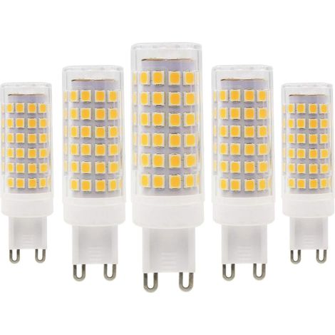 G9 Led-lampen, 9 W/800 Lm, Entspricht 80 W Halogenlampe, Warmweiß 3000 K, Energiesparend, G9, Nicht Dimmbar, 220–240 V Wechselstrom, 5er-pack [energieklasse A+]