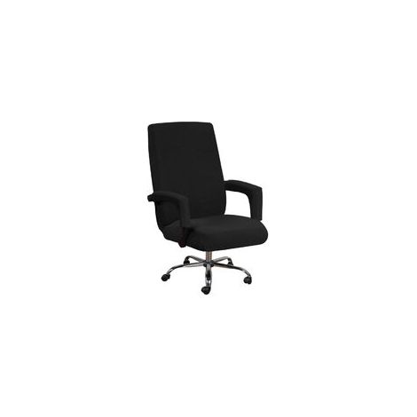 Stuhlbezug, Bürostuhlbezug Mit Armlehnen, Jacquard-lycra, Rutschfest, Weich, Dehnbar, Maschinenwaschbar, Polyester, (große Größe, Schwarz)