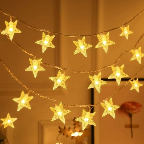 Aktionsangebot, Sternenlichterkette, Bistro-lichterkette, 1 Beleuchtungsmodus, Dekoration Für Schlafzimmer, Terrasse, Party, Geburtstag, Valentinstag, Weihnachten, Baumschmuck - 3 M, 20 Leds