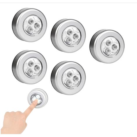 Set Mit 5 Selbstklebenden Led-strahlern, Led-klebelampen, Kabellosen Led-strahlern, Led-nachtlichtern, Batteriebetriebenen Klebelampen, Für Schränke, Flure (batterien Nicht Enthalten) [energieklasse A