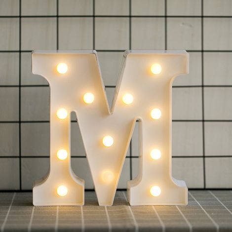 Led-buchstaben Mit Warmweißem Licht Für Heimdekoration, Partys, Bars, Hochzeiten Oder Feste (m), Aafgvc