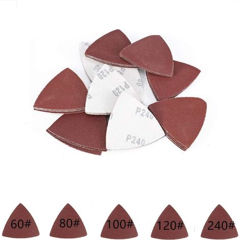 Aktionsangebot: 55-teiliges Dreieck-schleifscheiben-set (80 X 80 X 80 Mm, Körnung 60/80/100/120/240) Für Schleifmaschinen, Aafgvc