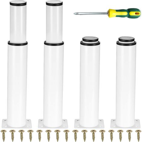 Höhenverstellbare Möbelfüße. Tischbeine Aus Metall. Höhenverstellbar Von 0 Bis 140 Mm. Für Küchenmöbel. Schränke. Betten. Tische – Weiß