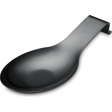 Löffelablage In Mattschwarz. Löffelhalter Aus Edelstahl Für Den Herd. Utensilienhalter: Schöpfkellen. Zangen. Pfannenwender (1 Stück – 24 Cm)