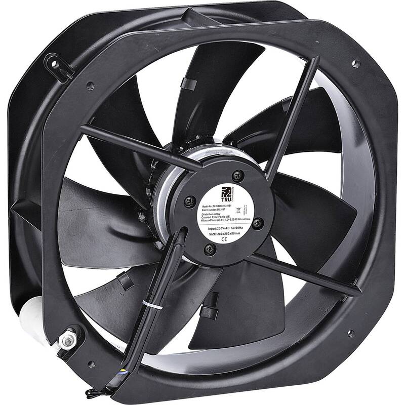 [neuwertig] B-ware Tru Components Tc-na28080 Axiallüfter 230v 118w 2700u/min 2570m³/h Schwarz