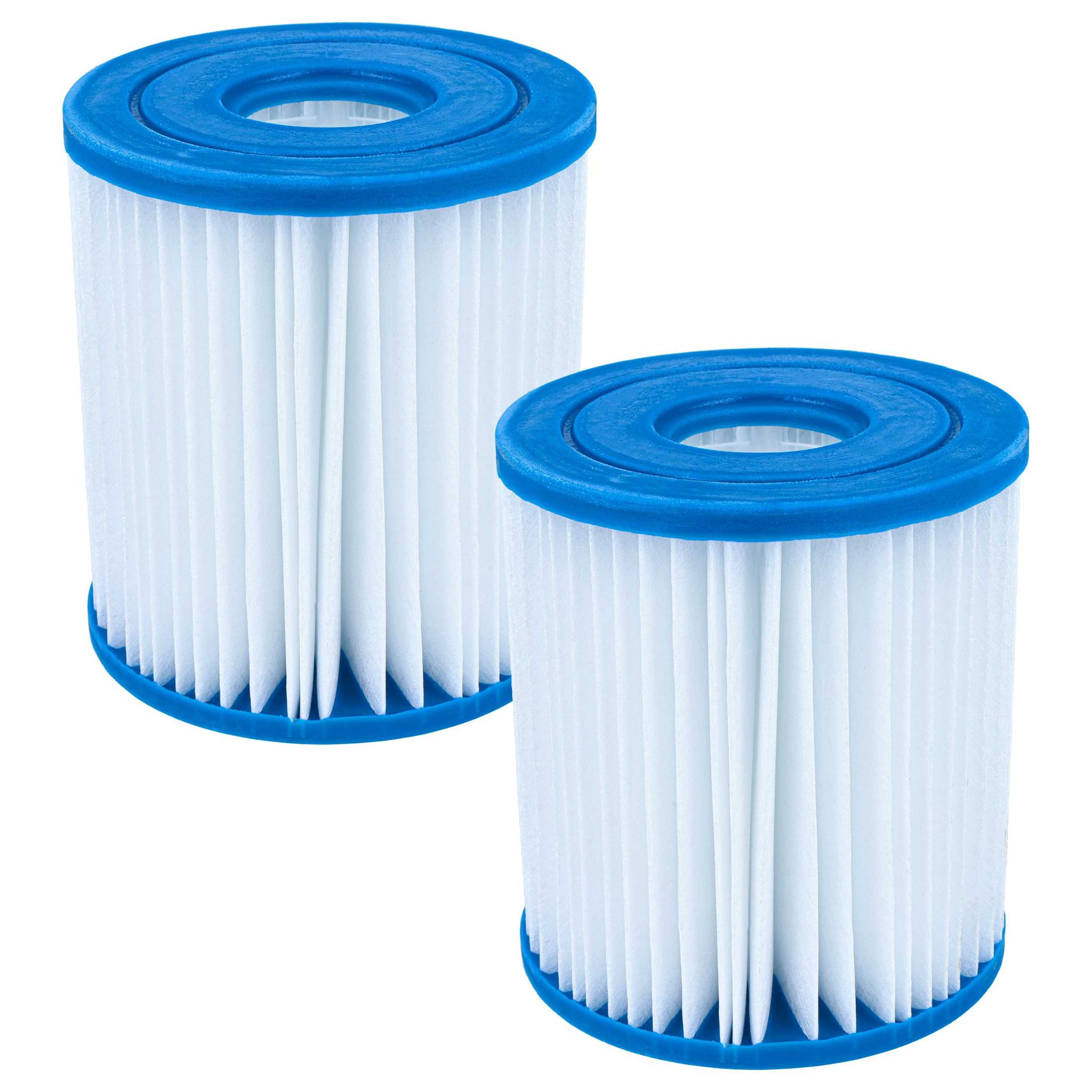 Vhbw 2x Filterkartusche Kompatibel Mit Intex 28111eh Easy Set Pool Swimmingpool, Filterpumpe - Wasserfilter Blau Weiß