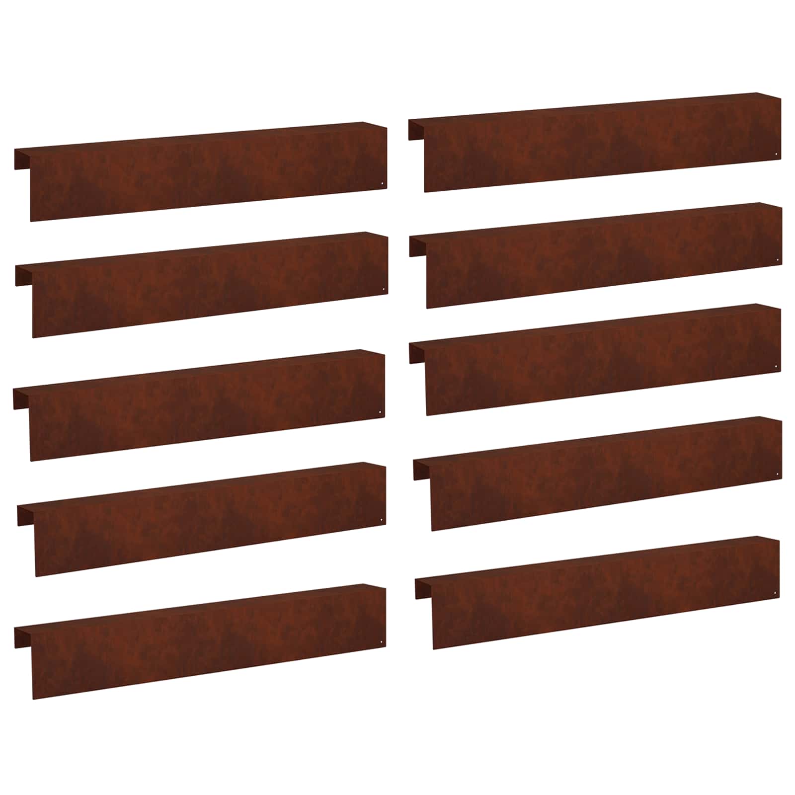 Garten-abdeckprofil 10 Stk. 100 X 10 X 15 Cm Wetterfeststahl Vidaxl
