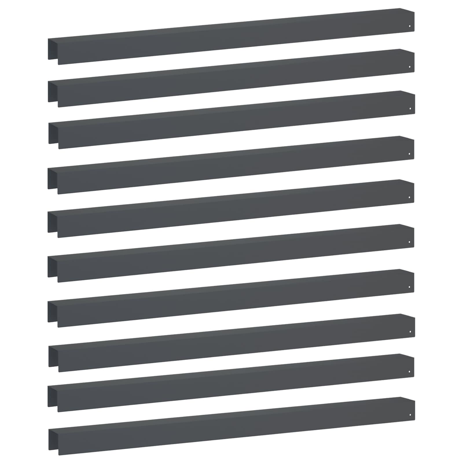 Garten-abdeckprofil 10 Stk. 100 X 6 X 5 Cm Stahl Anthrazit Vidaxl