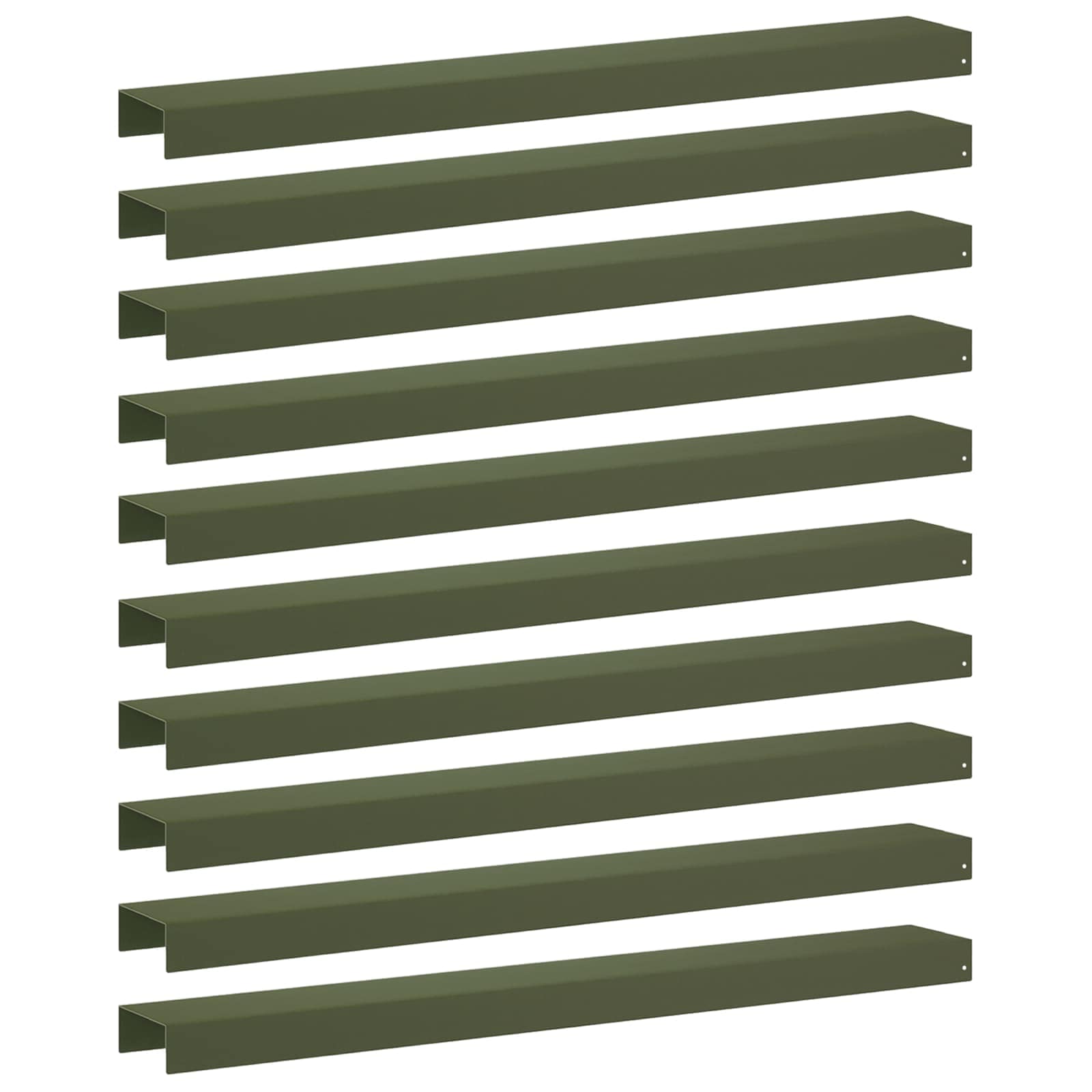 Garten-abdeckprofil 10 Stk. 100 X 15 X 5 Cm Stahl Olivgrün Vidaxl