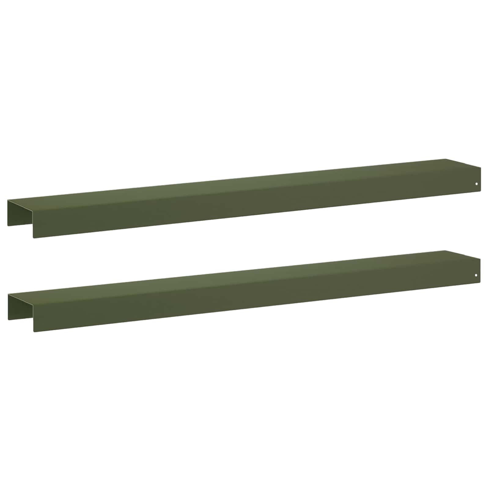 Garten-abdeckprofil 2 Stk. 100 X 15 X 5 Cm Stahl Olivgrün Vidaxl