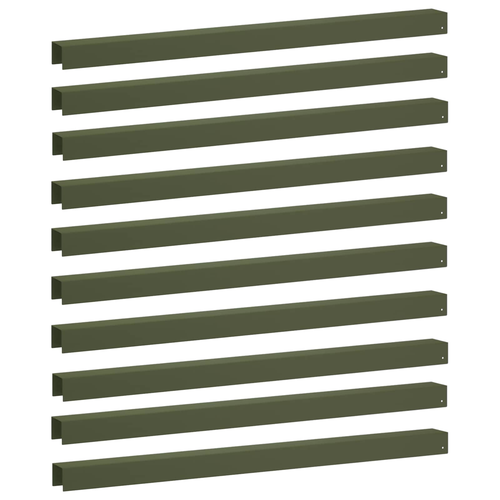 Garten-abdeckprofil 10 Stk. 100 X 6 X 5 Cm Stahl Olivgrün Vidaxl