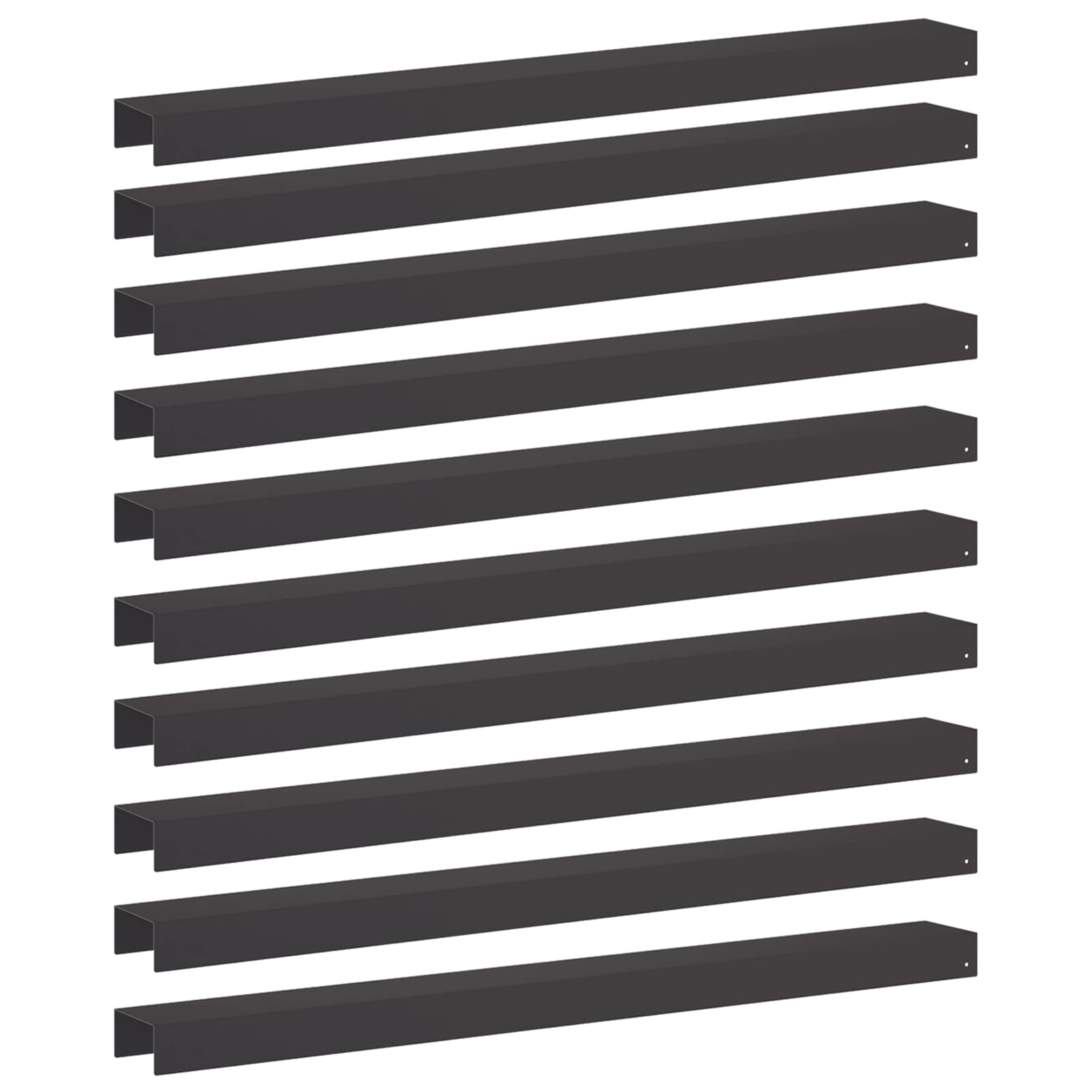 Garten-abdeckprofil 10 Stk. 100 X 10 X 5 Cm Stahl Schwarz Vidaxl