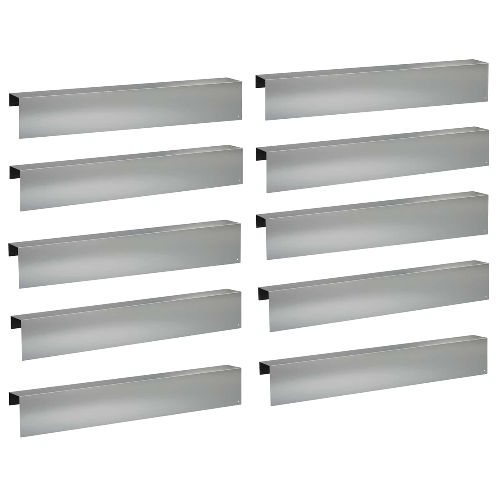 Garten-abdeckprofil 10 Stk. 100 X 10 X 15 Cm Verzinkter Stahl Vidaxl