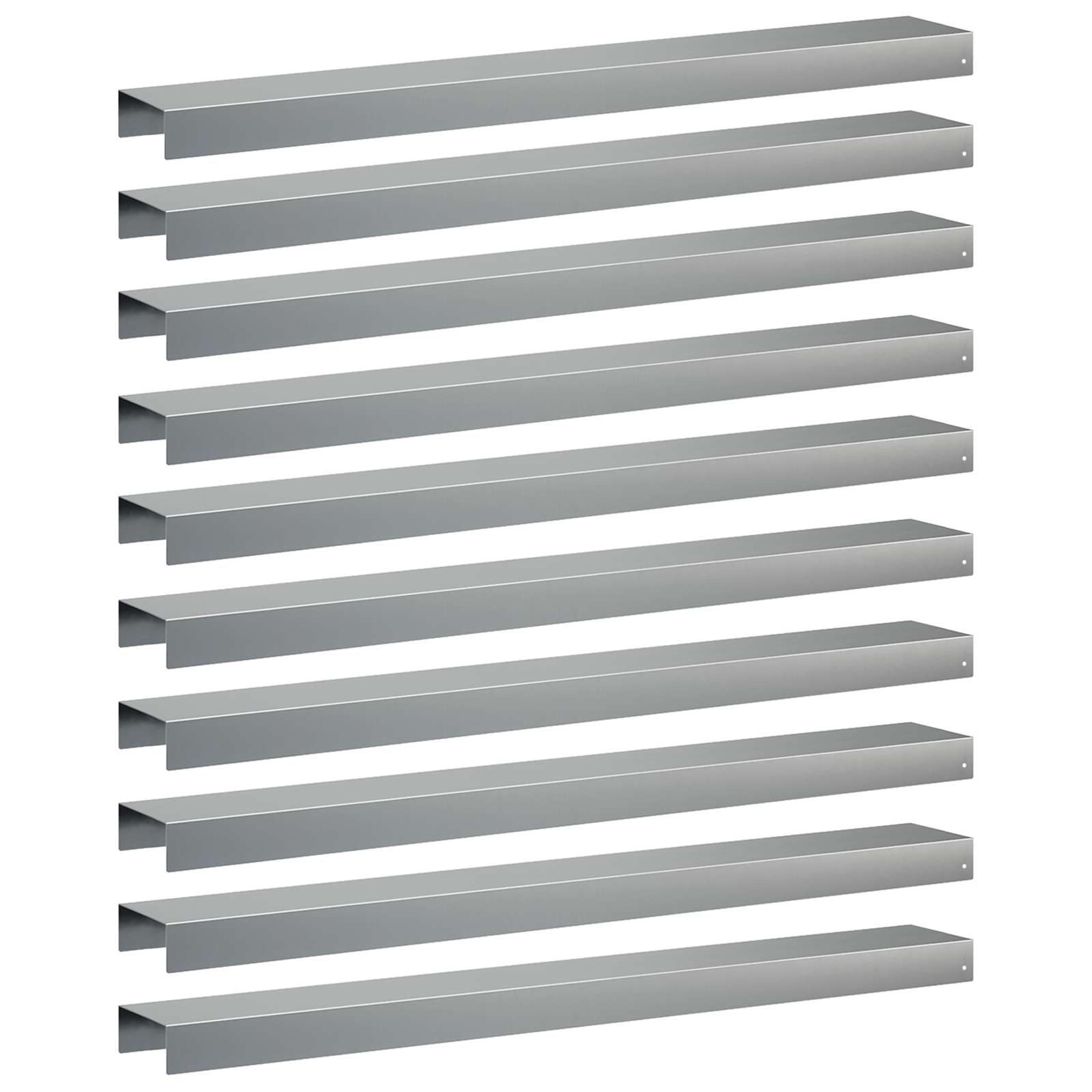 Garten-abdeckprofil 10 Stk. 100 X 15 X 5 Cm Verzinkter Stahl Vidaxl