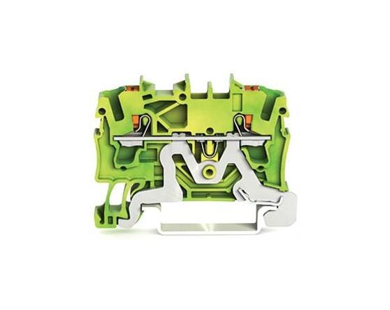 Wago - 2-leiter-schutzleiterklemme Mit Drücker 2,5 Mm², Grün-gelb 2202-1207