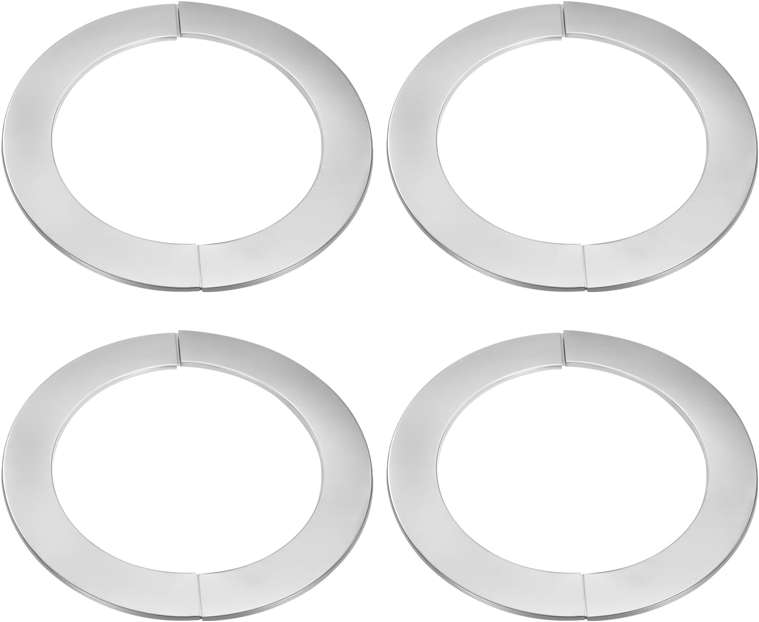 Set Aus 4 Runden, Selbstklebenden 6,77" (172 Mm) Edelstahl-wandtrennflanschen Mit Rohrabdeckung Und Befestigungskragen Für Boden, Decke, Badezimmer, Küche Und Toilette