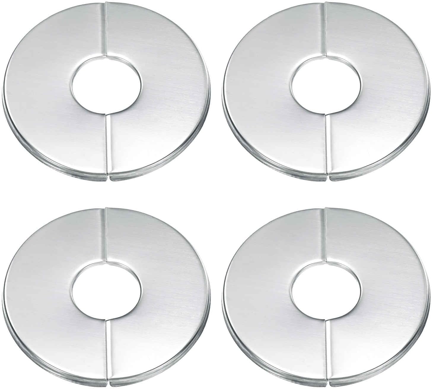 Set Mit 4 Geschlitzten Edelstahl-abschlussmanschetten (durchmesser 22 Mm / 0,87 Zoll) – Selbstklebende Und Aufsteckbare Runde Rohrabdeckung Für Boden, Decke, Badezimmer, Küche Und Wc
