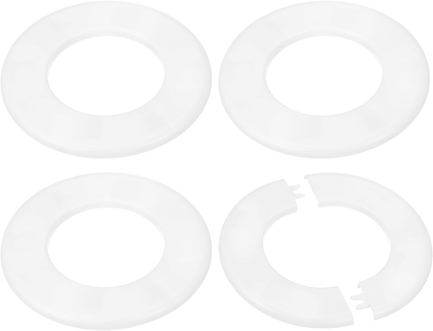 78 Mm (3,07 Zoll) Wand-trennflansch, 4er-pack, Selbstklebende Runde Abs-rosette Für Armaturen Und Wasserleitungen, Weiß